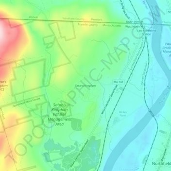 Satans Kingdom topographic map, elevation, terrain