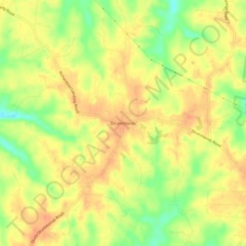 Drummonds topographic map, elevation, terrain
