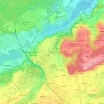 Thalhausen topographic map, elevation, terrain
