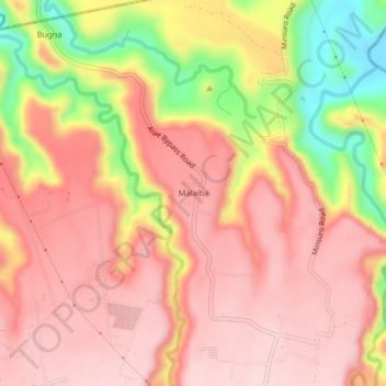 Malaiba topographic map, elevation, terrain