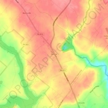 Harrow topographic map, elevation, terrain