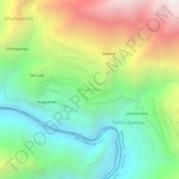 Viracochan topographic map, elevation, terrain