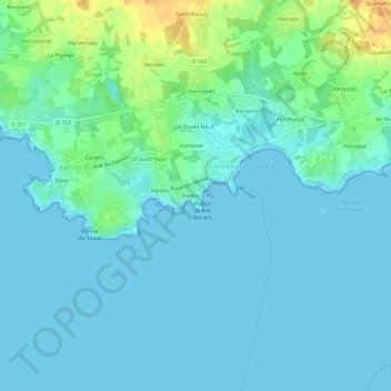 Kerbiscart topographic map, elevation, terrain