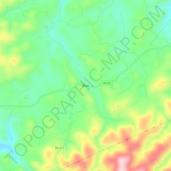 Mew topographic map, elevation, terrain