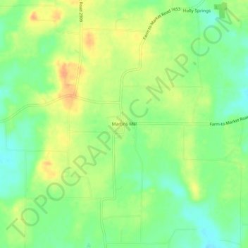 Martins Mill topographic map, elevation, terrain