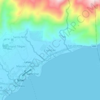 Capilihan topographic map, elevation, terrain