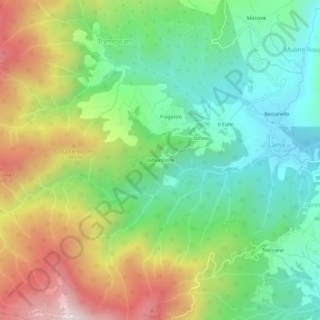 Valboncione topographic map, elevation, terrain