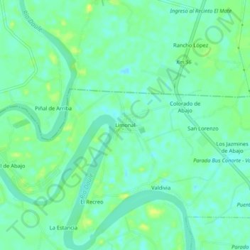 Limonal topographic map, elevation, terrain