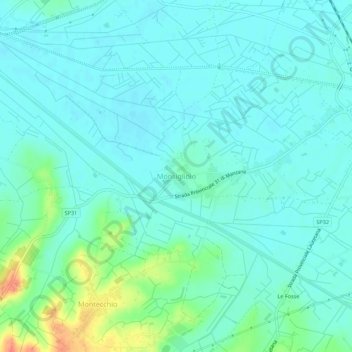 Monsigliolo topographic map, elevation, terrain