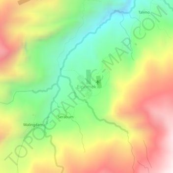 Eipomek topographic map, elevation, terrain