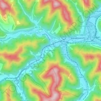 Ridgeview topographic map, elevation, terrain