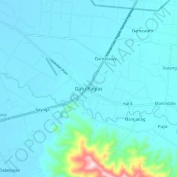 Datu Paglas topographic map, elevation, terrain
