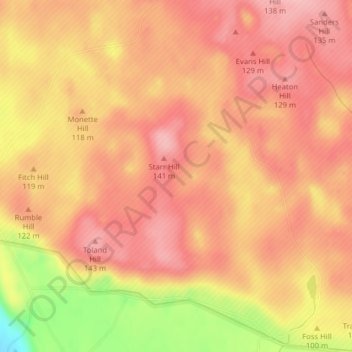 Argonne Forest topographic map, elevation, terrain