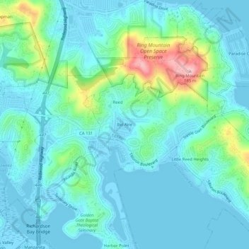 Bel Aire topographic map, elevation, terrain