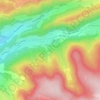 Le Moinat topographic map, elevation, terrain