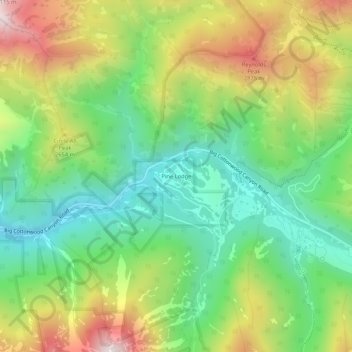 Pine Lodge topographic map, elevation, terrain