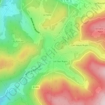 La Basse Poussière topographic map, elevation, terrain