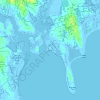Cow Yard topographic map, elevation, terrain