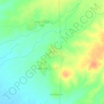 Htone Bo topographic map, elevation, terrain