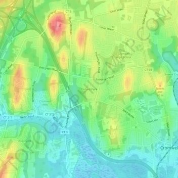 Oxford Park topographic map, elevation, terrain