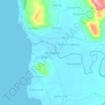 Maragayap topographic map, elevation, terrain