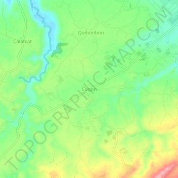 Cogon topographic map, elevation, terrain