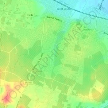 La Motte topographic map, elevation, terrain