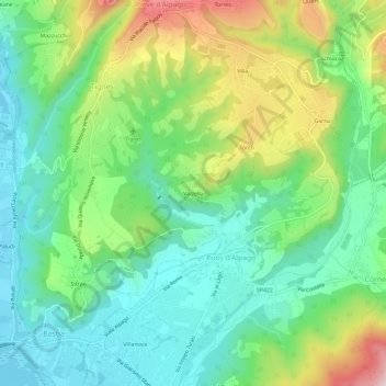 Valzella topographic map, elevation, terrain