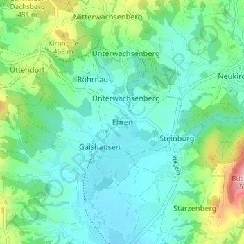 Ehren topographic map, elevation, terrain