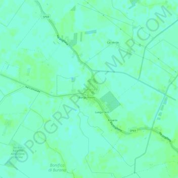 Burana topographic map, elevation, terrain