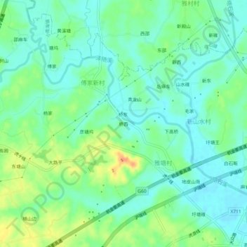 桥西 topographic map, elevation, terrain