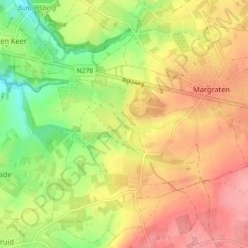 Honthem topographic map, elevation, terrain