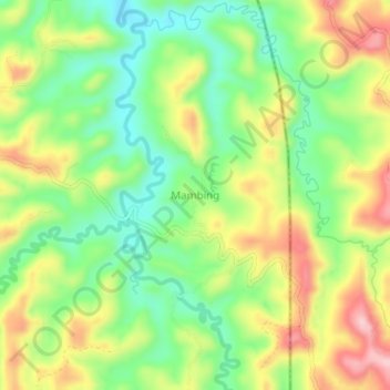 Mambing topographic map, elevation, terrain