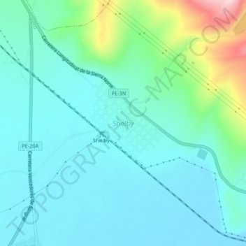 Shelby topographic map, elevation, terrain