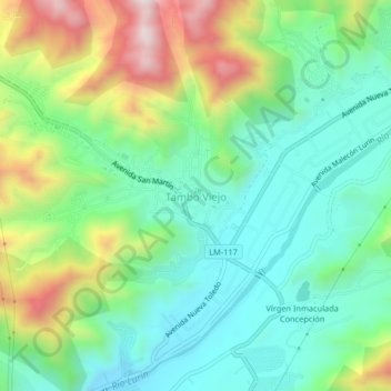 Tambo Viejo topographic map, elevation, terrain