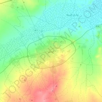 Ar Rass topographic map, elevation, terrain
