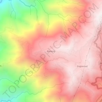 Bosleng topographic map, elevation, terrain
