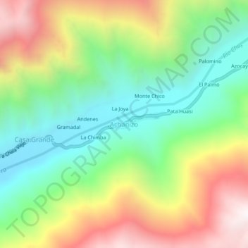 Achanizo topographic map, elevation, terrain