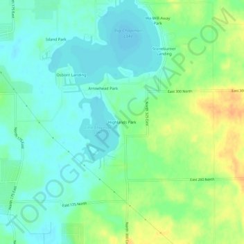 Highlands Park topographic map, elevation, terrain