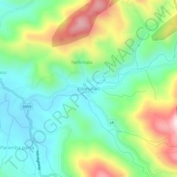 Konnakad topographic map, elevation, terrain