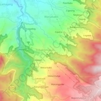 Mekarmukti topographic map, elevation, terrain