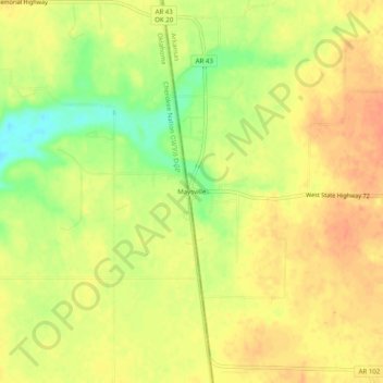 Maysville topographic map, elevation, terrain