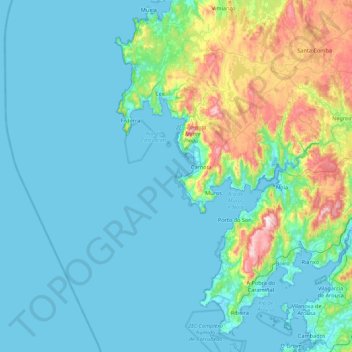 Illa de Anguieiro topographic map, elevation, terrain