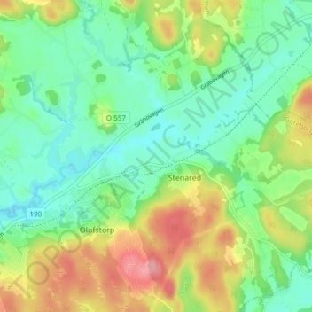 Häljered topographic map, elevation, terrain