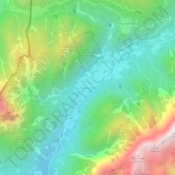 Spodnji Log topographic map, elevation, terrain