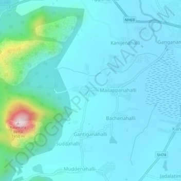 Kalavara topographic map, elevation, terrain