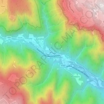 Longhi topographic map, elevation, terrain