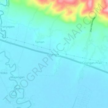 Jrengik topographic map, elevation, terrain