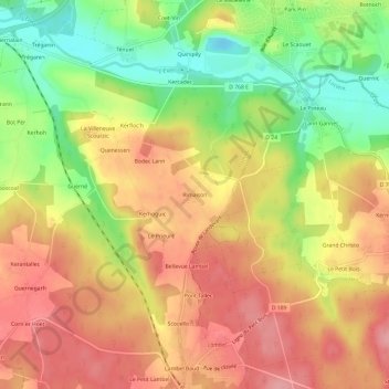 Rimaison topographic map, elevation, terrain