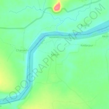 Korta topographic map, elevation, terrain